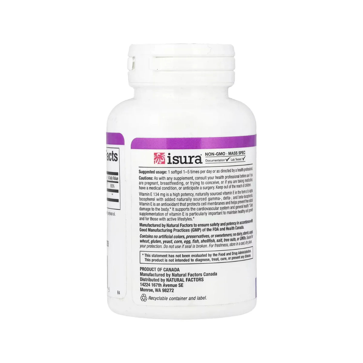 Natural Factors Vitamina E mixta 134 mg (200 UI) 90 Cápsulas Blandas