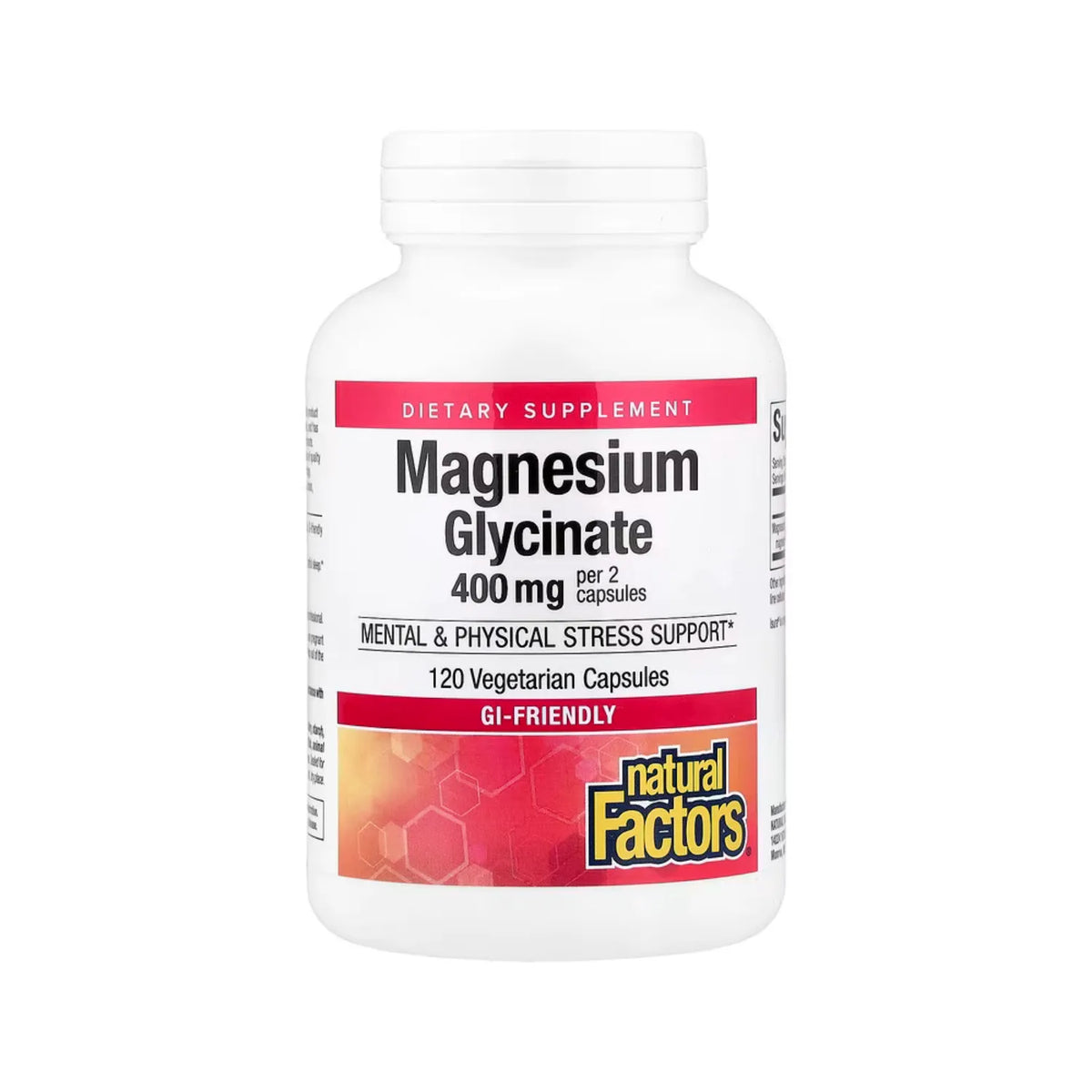 Natural Factors Magnesium Glycinate (400 mg por servicio) Con 120 Cápsulas