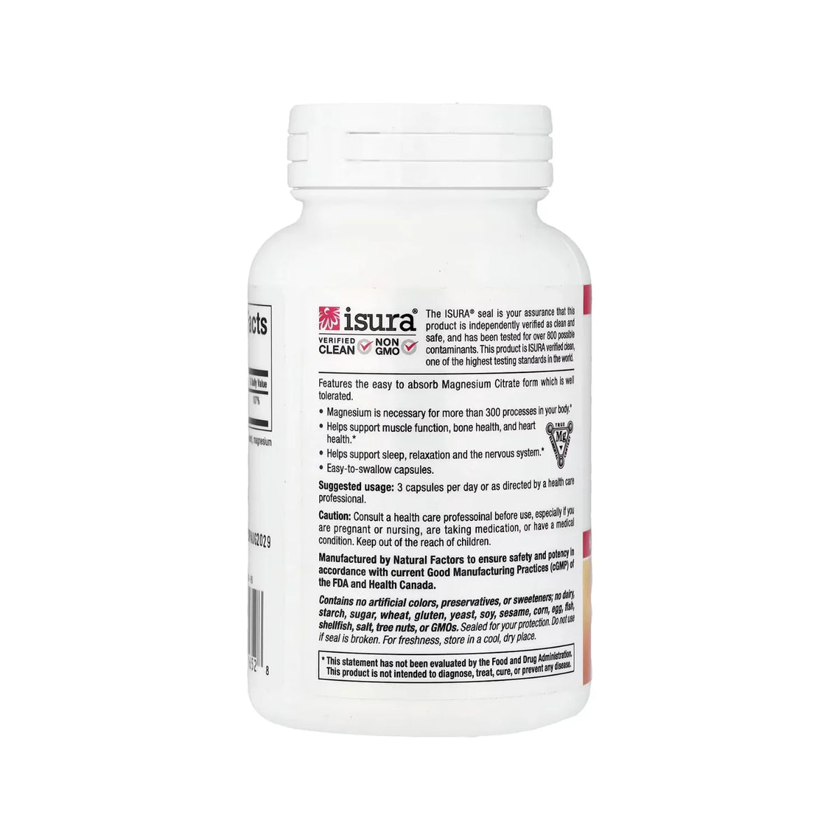 Natural Factors Magnesium Citrate 450 mg Con 90 Cápsulas