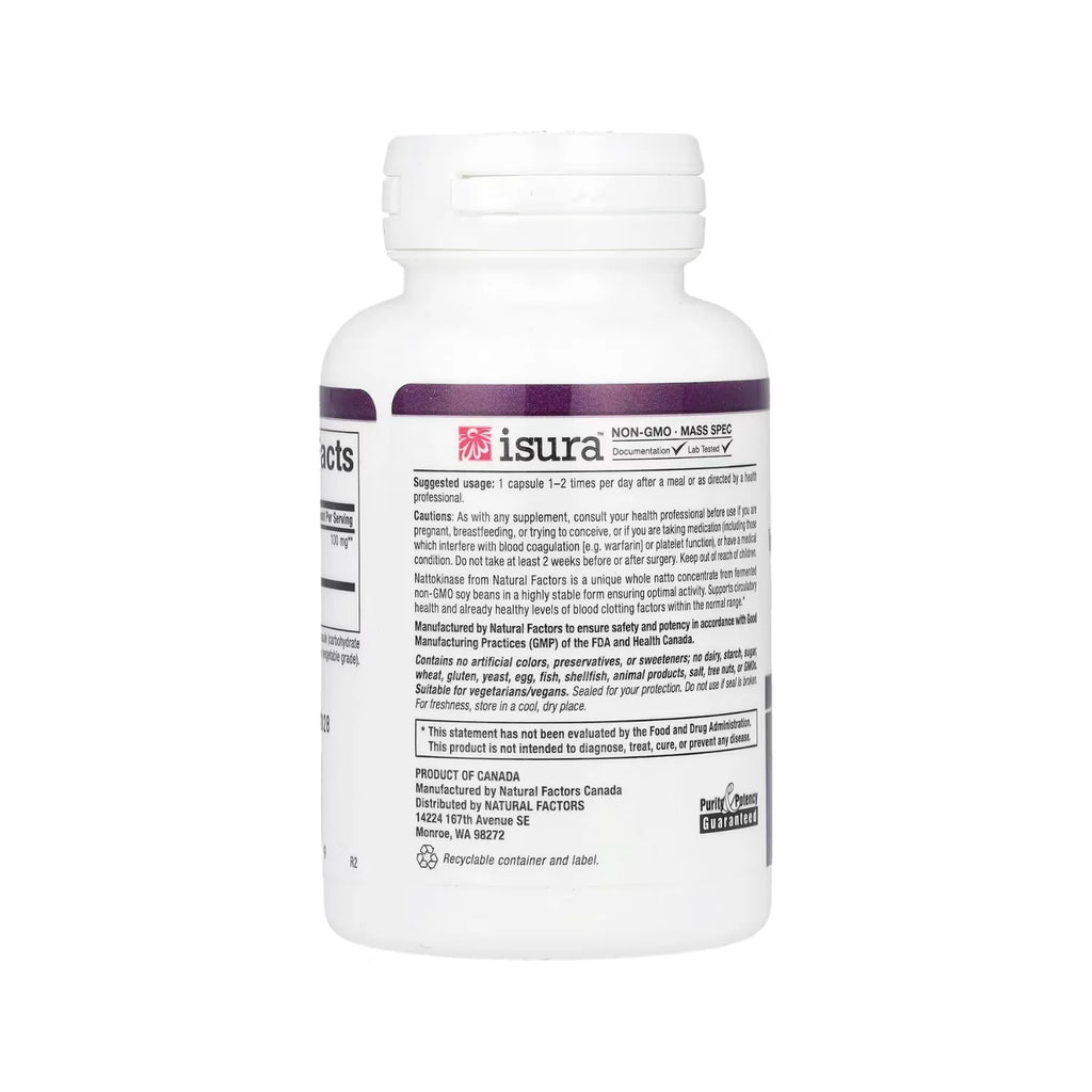 Natural Factors Natoquinasa 100 mg 60 Cápsulas Vegetales