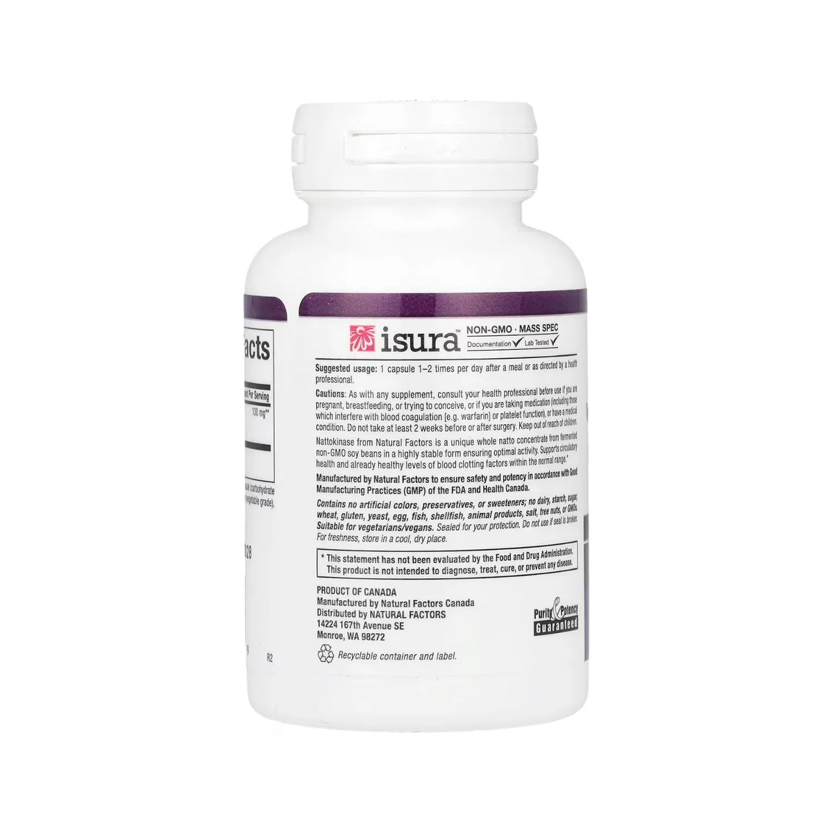 Natural Factors Natoquinasa 100 mg 60 Cápsulas Vegetales
