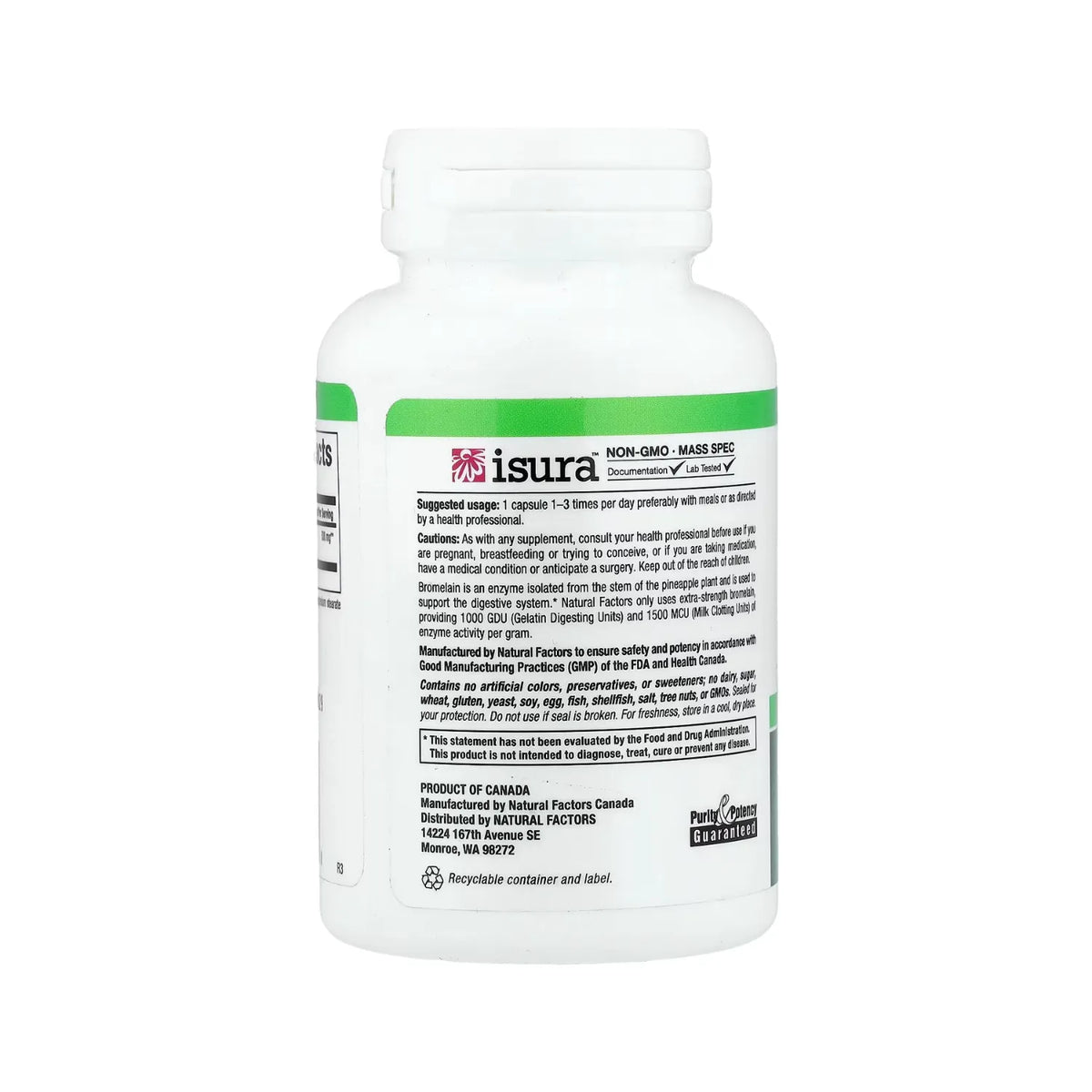 Natural Factors Bromelaína 500 mg 90 Cápsulas