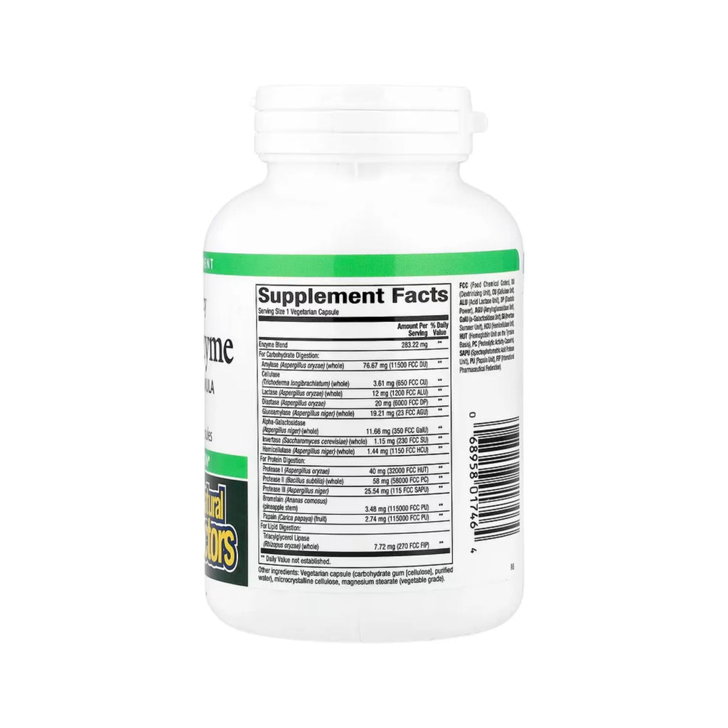 Natural Factors Suplemento Multienzimático de Alta Potencia Con 120 Cápsulas Vegetales