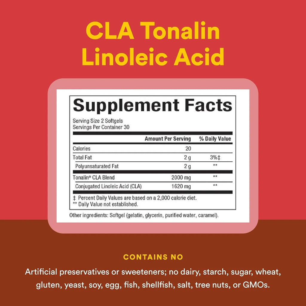 Natural Factors CLA Tonalin Linoleic Acid 1000 mg 60 Cápsulas Blandas