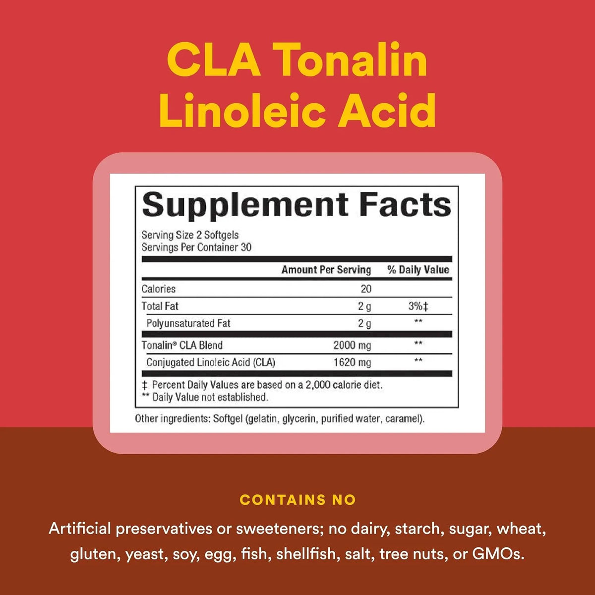 Natural Factors CLA Tonalin Linoleic Acid 1000 mg 60 Cápsulas Blandas