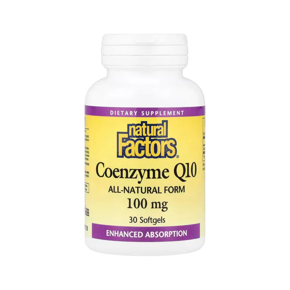 Natural Factors Coenzyme Q10 100 mg 30 Cápsulas Blandas