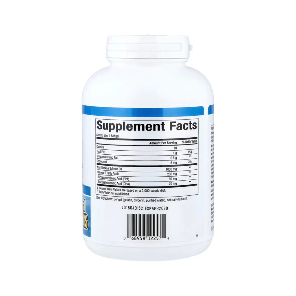 Natural Factors Aceite de salmón Salvaje de Alaska 1000 mg 180 Cápsulas Blandas