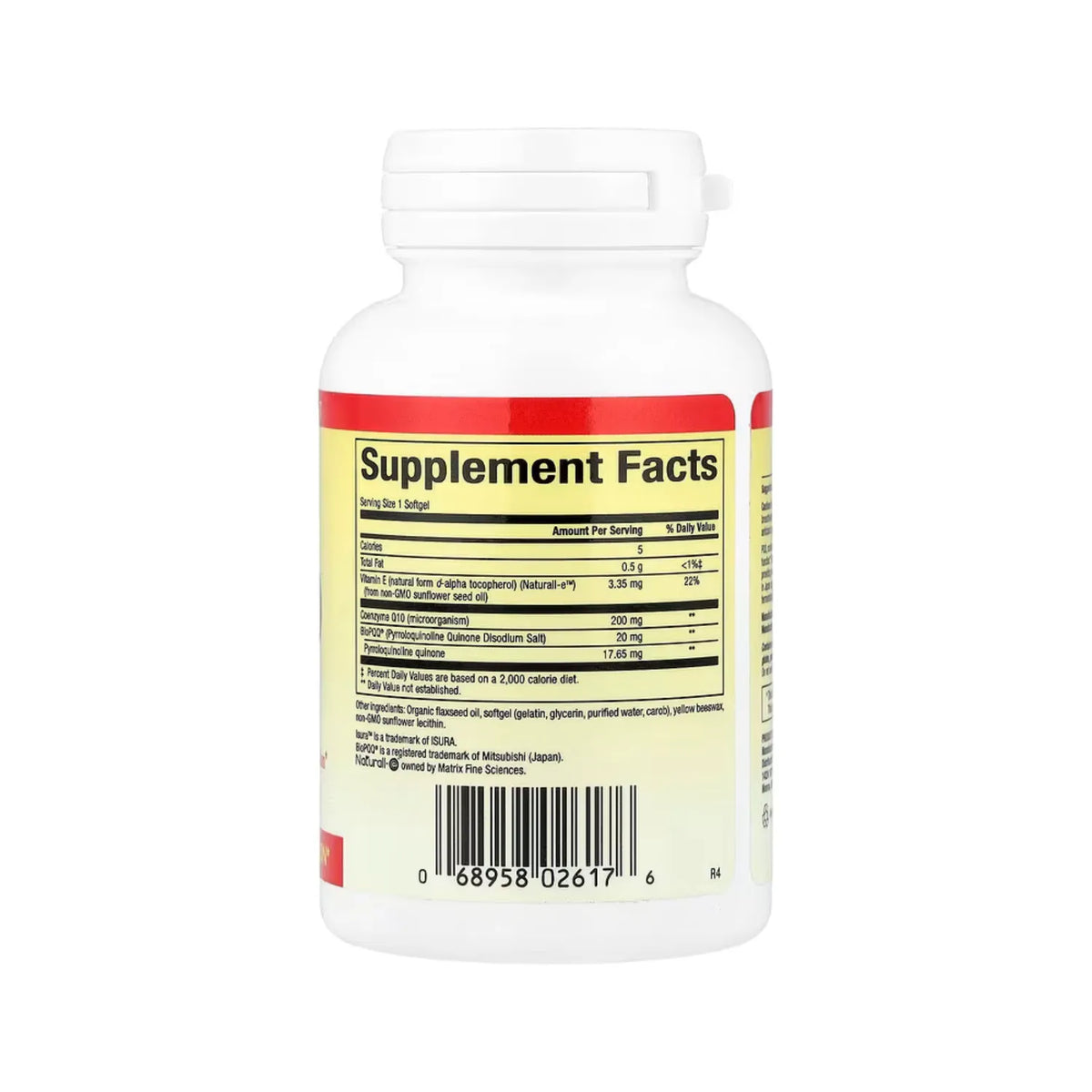 Natural Factors PQQ-10 PQQ 20 mg / CoQ10 200 mg 30 Cápsulas Blandas