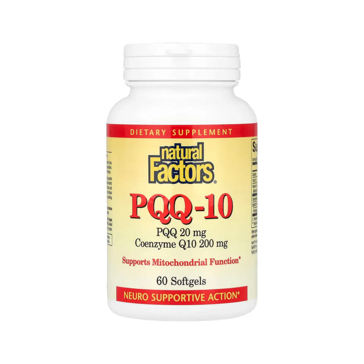 Natural Factors PQQ-10 PQQ 20 mg / CoQ10 200 mg 60 Cápsulas