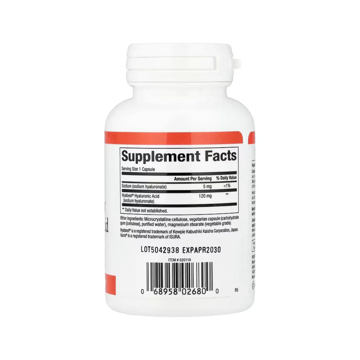 Natural Factors Hyabest Ácido Hialurónico 120 mg Con 60 Cápsulas Vegetales