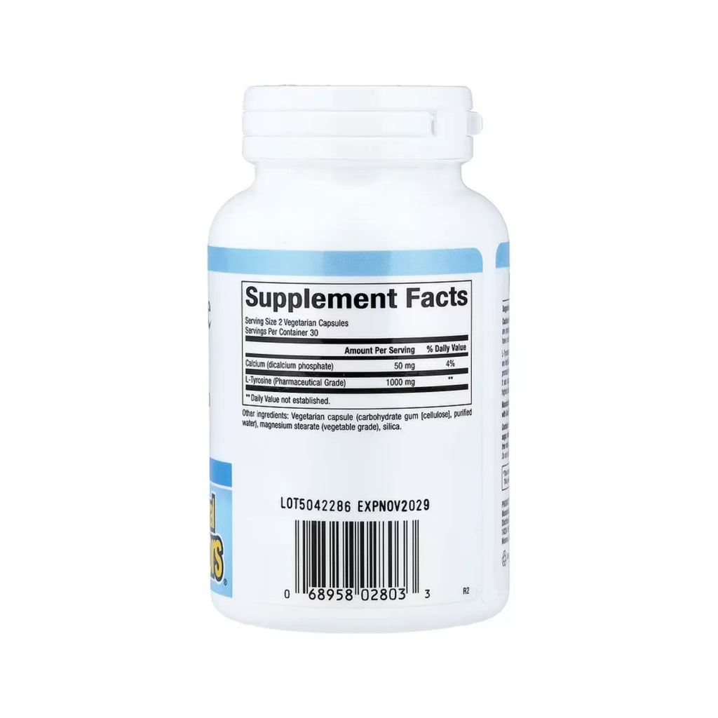 Natural Factors  L-tirosina 500 mg 60 Cápsulas