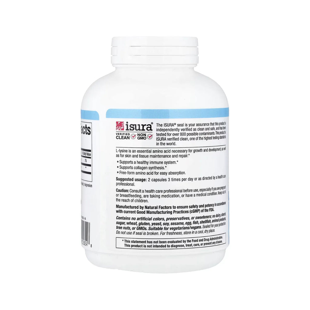 Natural Factors L-Lysine 1000 mg Con 180 Cápsulas