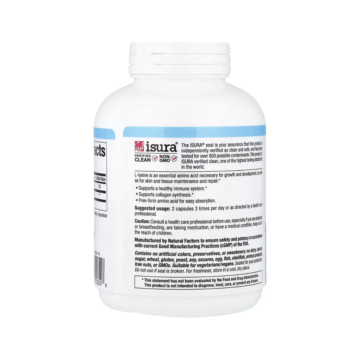 Natural Factors L-Lysine 1000 mg Con 180 Cápsulas