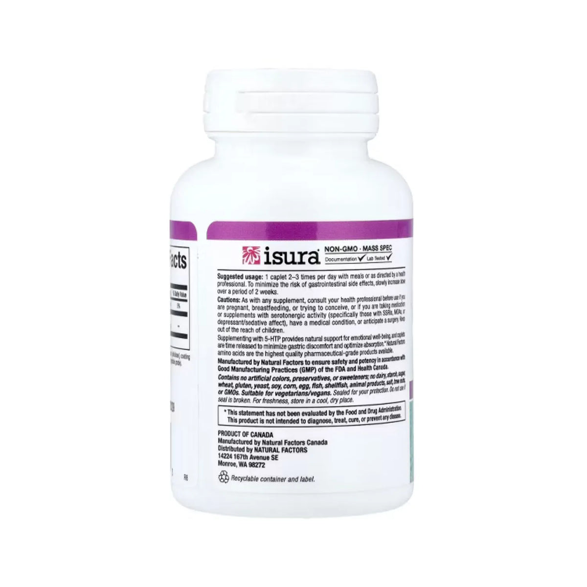 Natural Factors Stress-Relax 60 Tabletas de 100 mg  Apoyo al Sueño y Bienestar Emocional