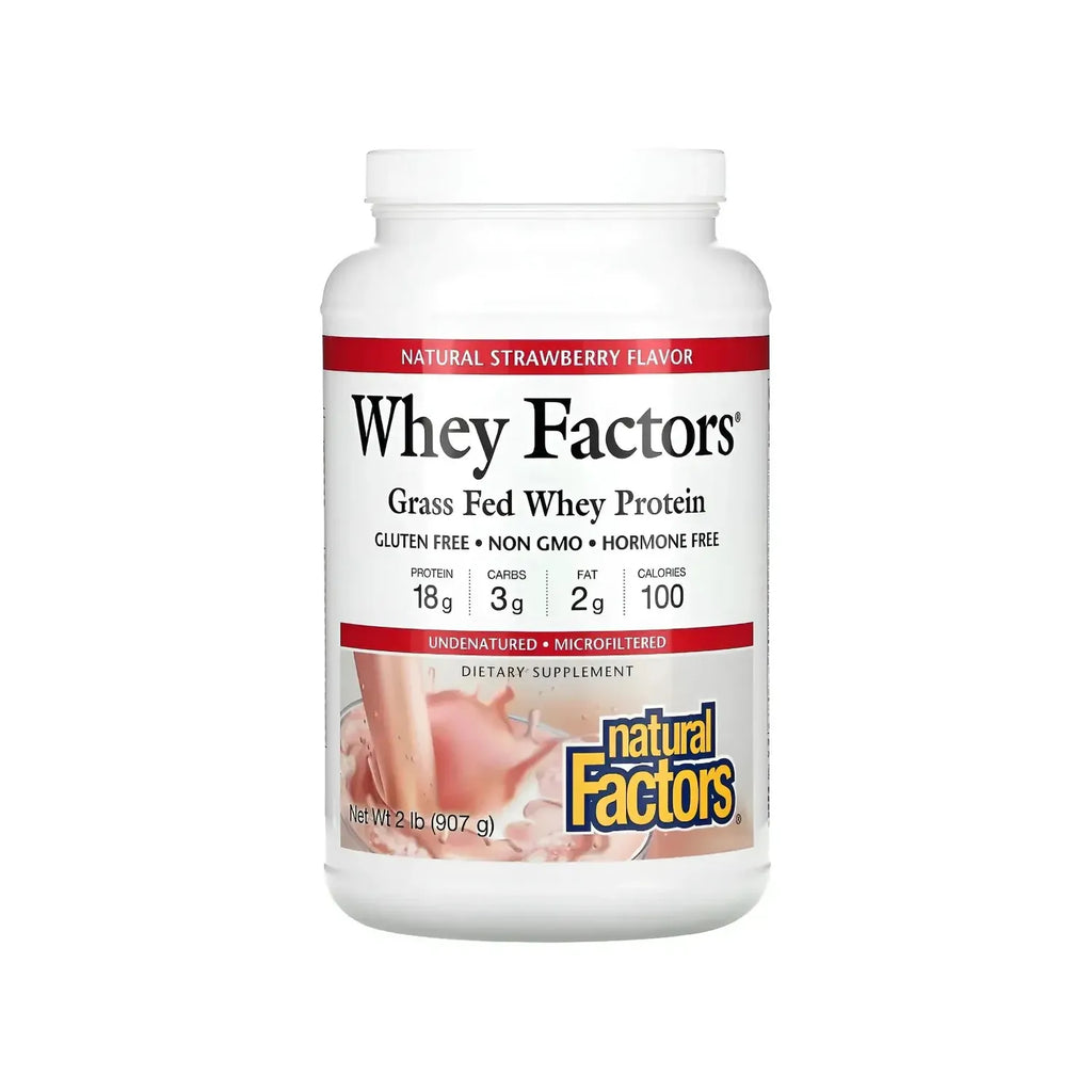 Natural Factors Whey Factors Proteína de Suero Sabor a Fresa 907 g