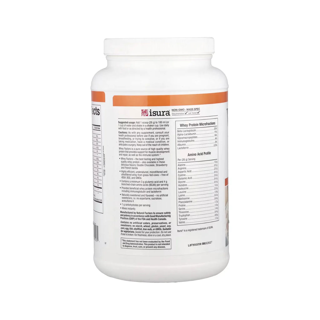 Natural Factors Whey Factors Proteína de Suero de Leche Sin sabor 907 g (2 lb)