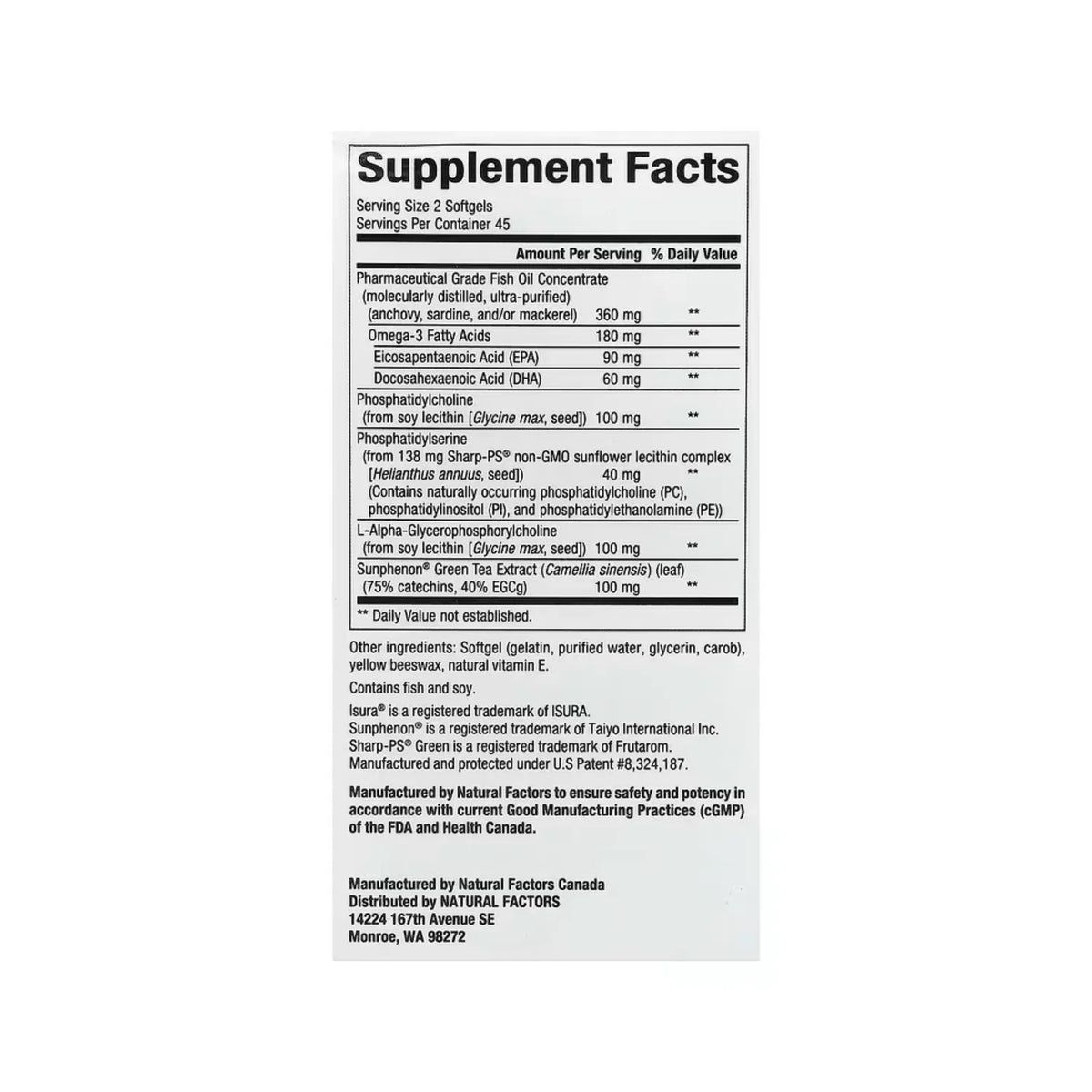 Natural Factors RegenerLife Higher Thoughts 90 Cápsulas Blandas