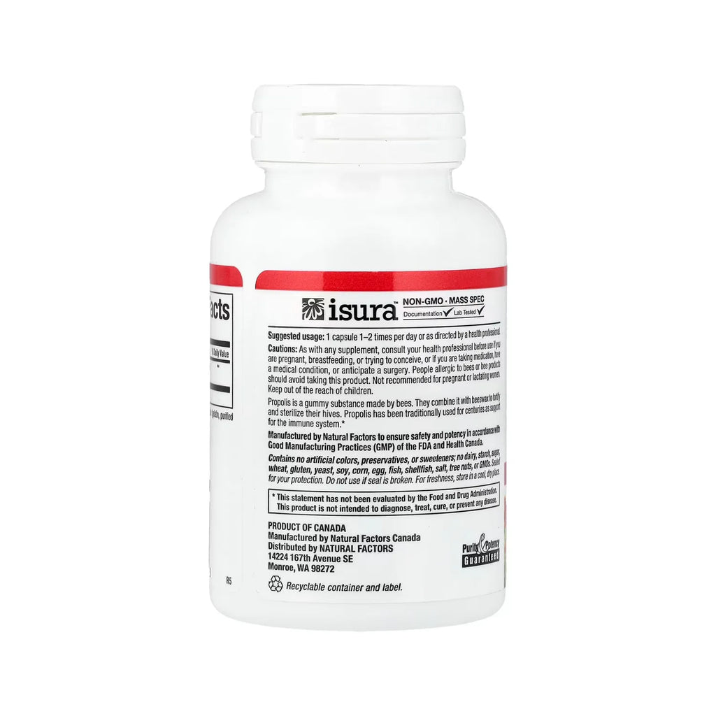 Natural Factors Propóleo de Abeja 500 mg 90 Cápsulas