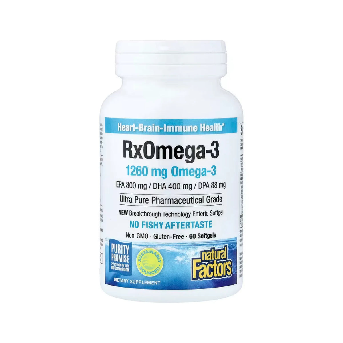 Natural Factors RxOmega-3 Con 60 Cápsulas Blandas (630 mg por cápsula blanda)