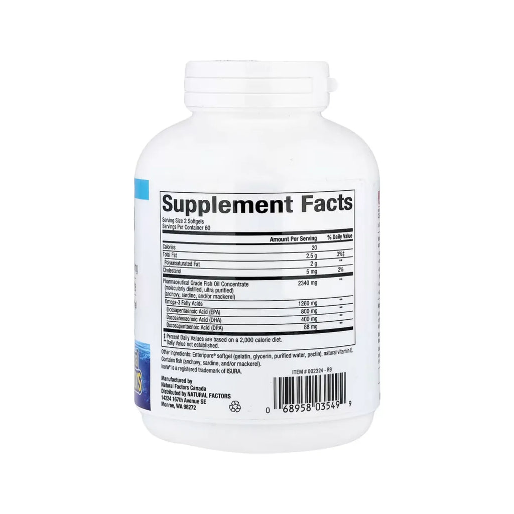 Natural Factors RxOmega-3 1260 mg Con 120 Cápsulas Blandas