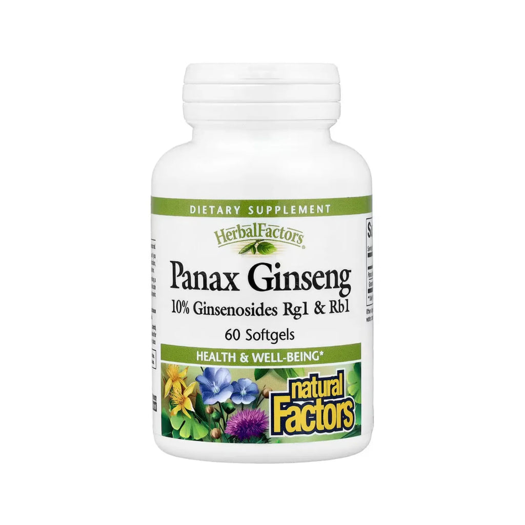 Natural Factors HerbalFactors Panax Ginseng 60 Cápsulas Blandas (100 mg por cápsula blanda)