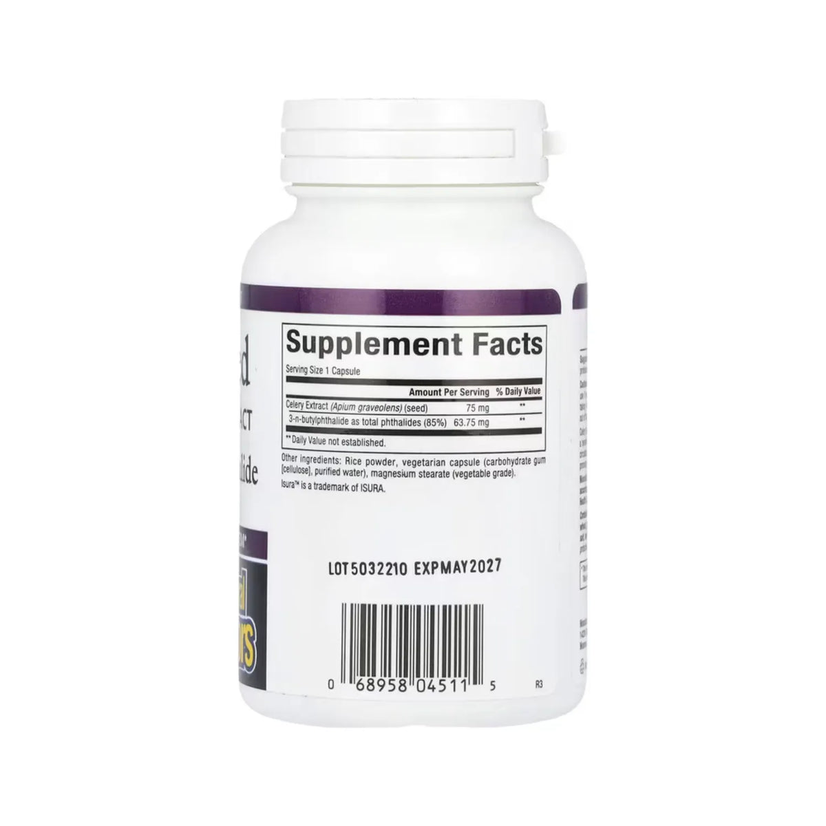 Natural Factors Celery Seed Semilla de Apio Extracto estandarizado Con 120 Cápsulas Vegetales