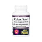 Natural Factors Celery Seed Semilla de Apio Extracto Estandarizado Con 60 Cápsulas Vegetales
