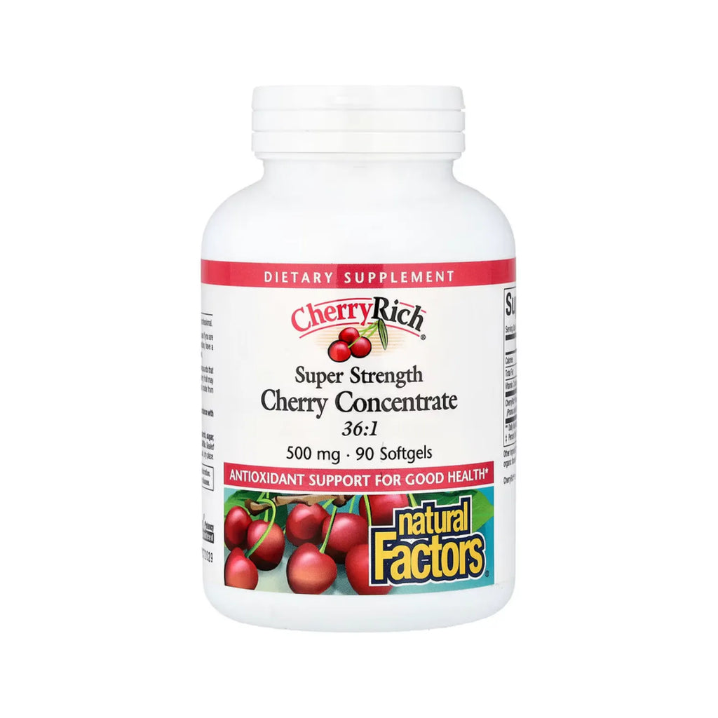 Natural Factors CherryRich Concentrado de Cereza de Superconcentración 500 mg Con 90 Cápsulas Blandas