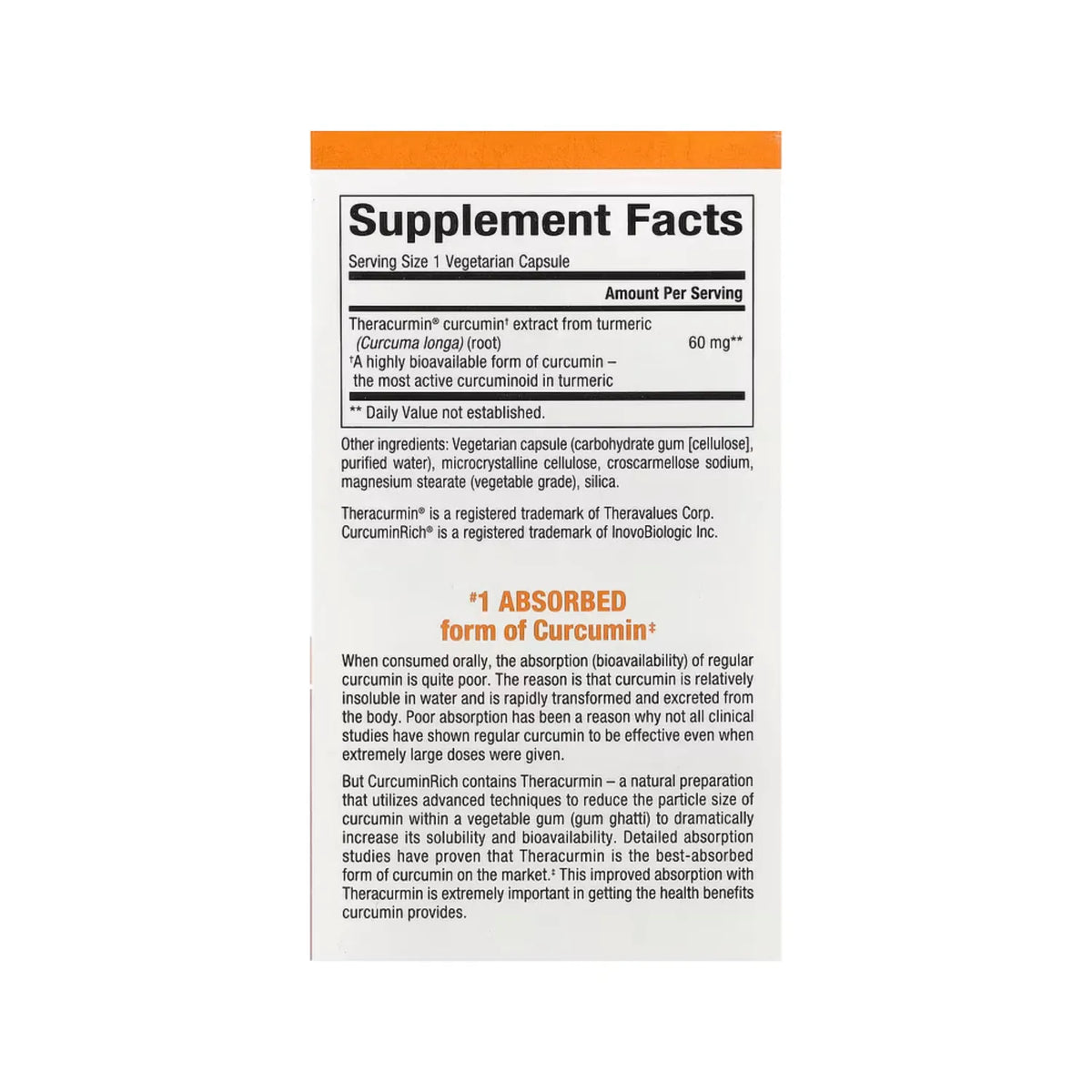 Natural factors CurcuminRich 60 mg Con 30 Cápsulas Vegetales