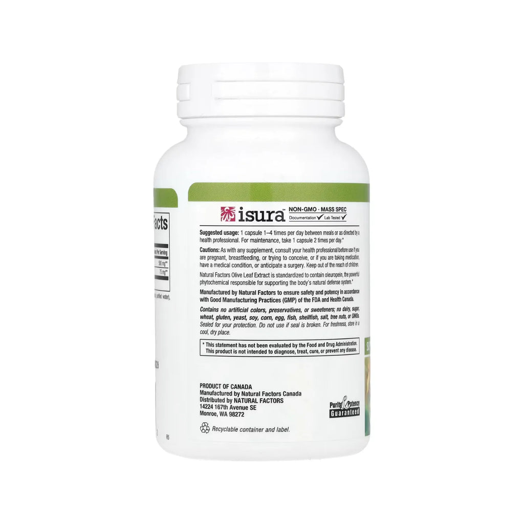 Natural Factors Hoja de Olivo 500 mg 90 Cápsulas