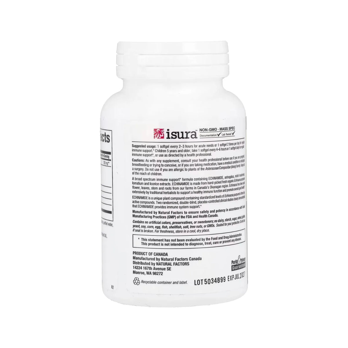 Natural Factors Anti-V Formula con Echinamide 120 Cápsulas Blandas