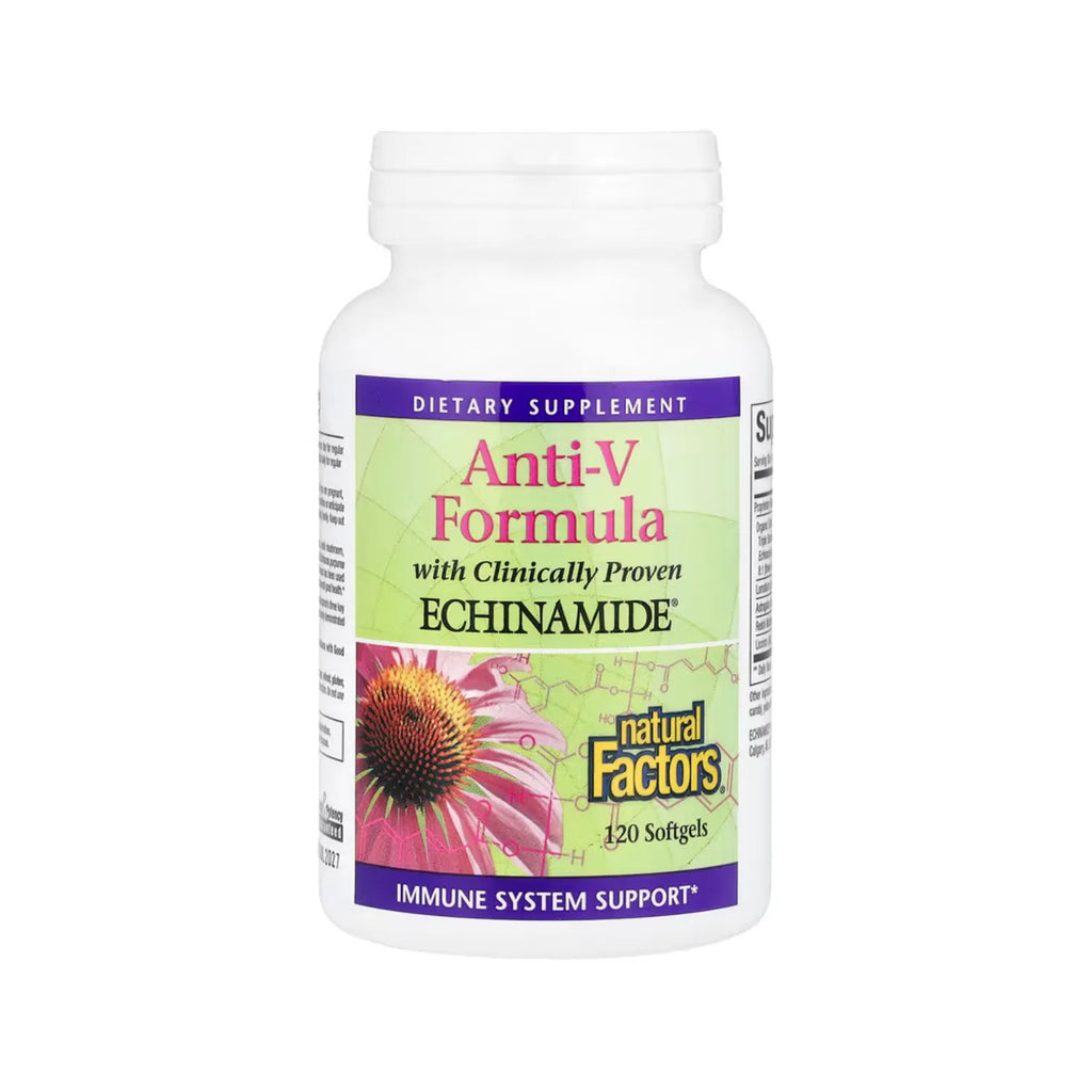 Natural Factors Anti-V Formula con Echinamide 120 Cápsulas Blandas