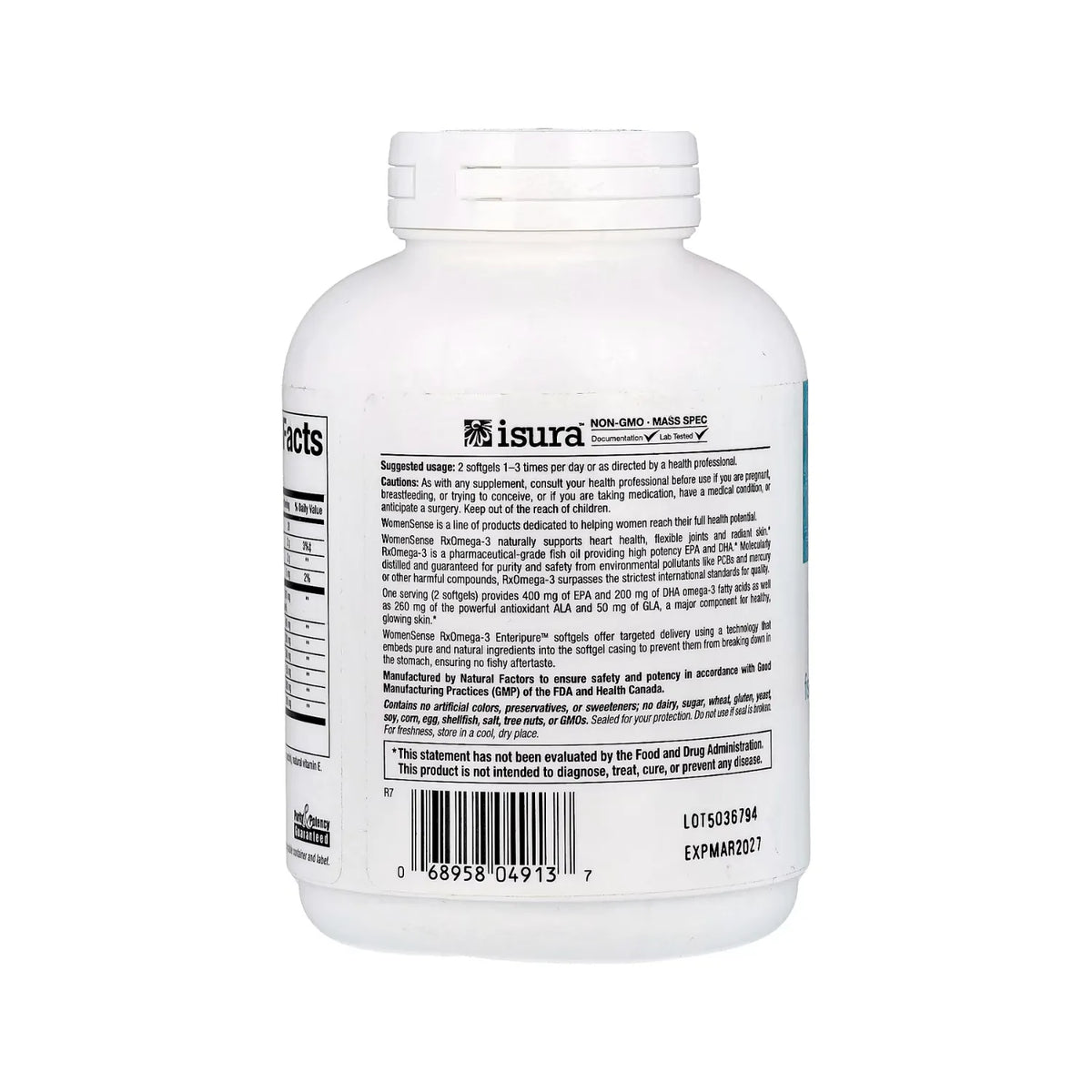 Natural factors WomenSense RxOmega-3 Con 120 Cápsulas Blandas