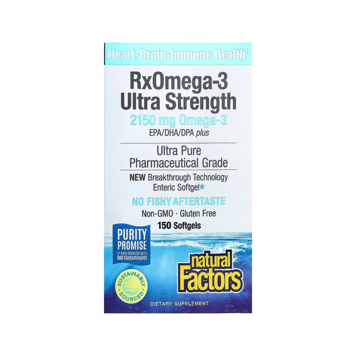 Natural factors RxOmega-3 Ultraconcentración Con 150 Cápsulas Blandas (2150 mg por servicio)