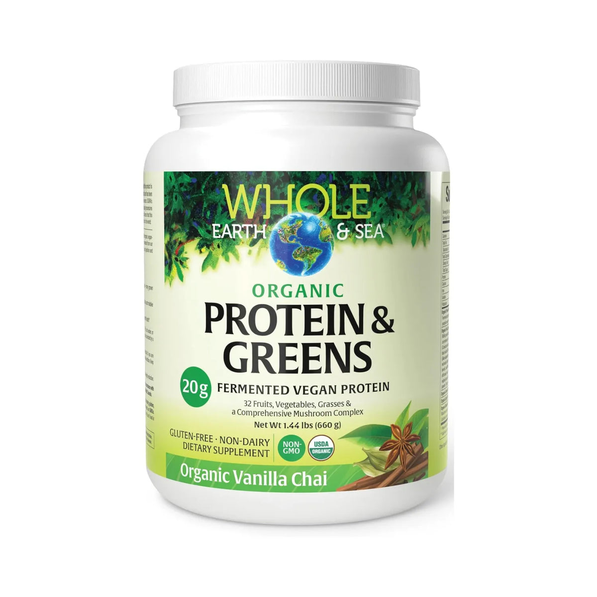 Natural Factors Whole Earth & Sea Proteina Organica 660g Sabor Vanilla Chai