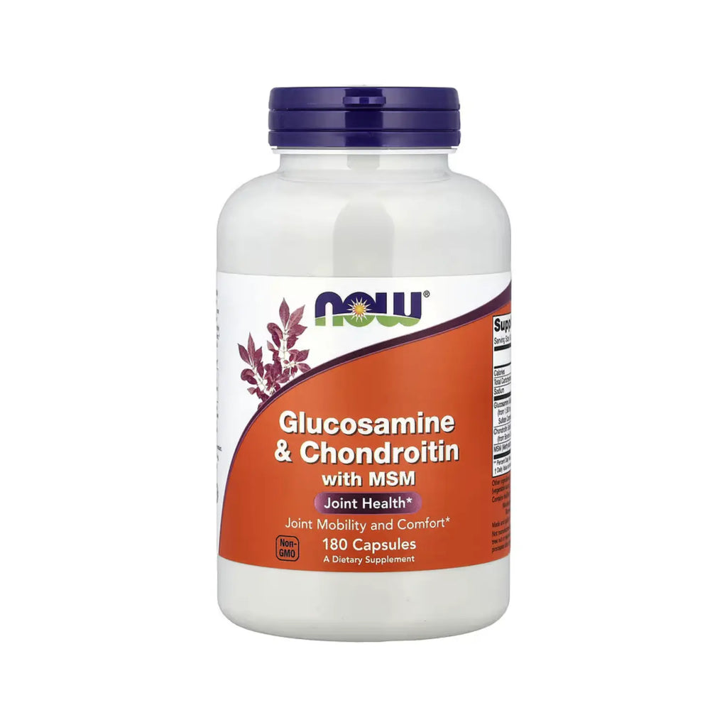 NOW FOODS, GLUCOSAMINA Y CONDROITINA CON MSM, 180 CAPS SFN