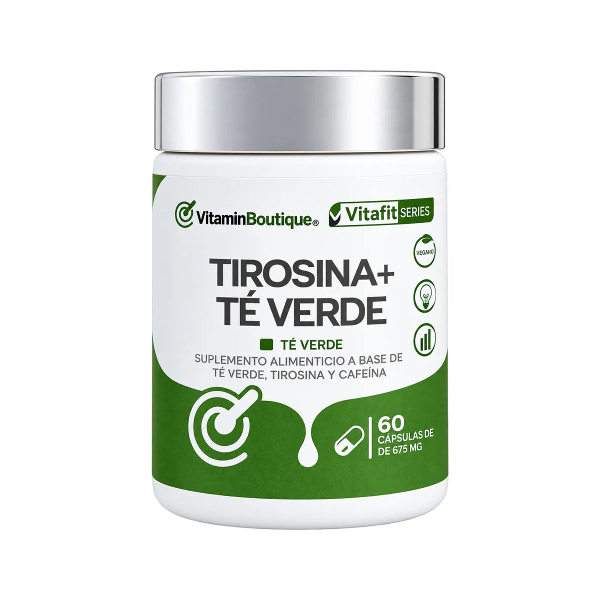Vitamin Boutique Té Verde con Tirosina 675 mg / 60 Cápsulas | Apoyo antioxidante y bienestar general | Con extracto de té verde y L-tirosina | Fórmula práctica en cápsulas | Suplemento alimenticio