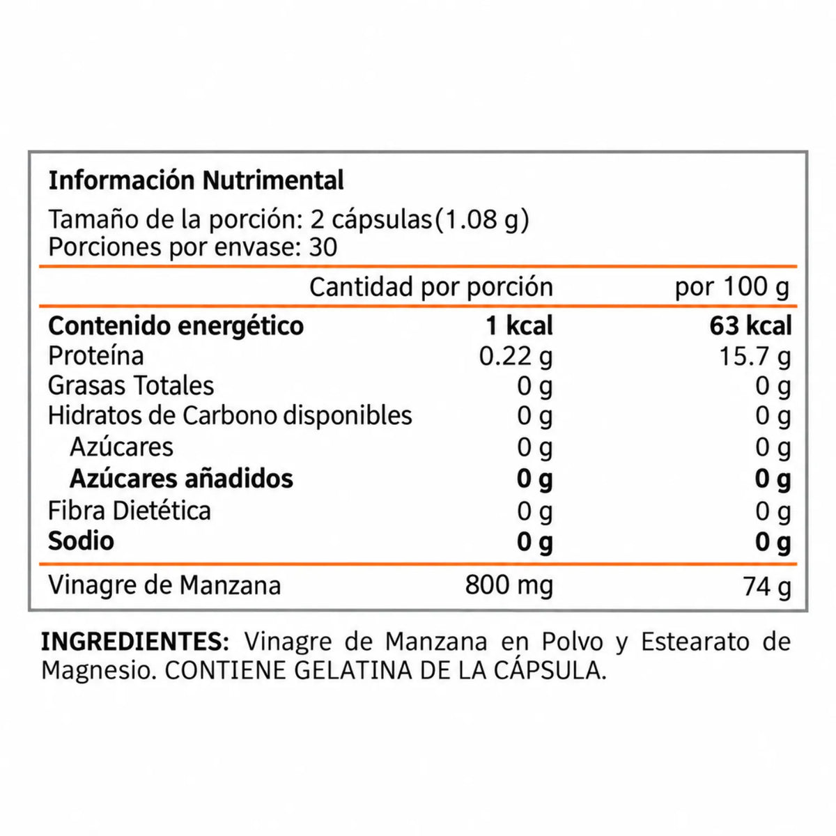 Vitamin Boutique Vinagre de Manzana 540 mg / 60 Cápsulas | Apoyo digestivo y bienestar general | Con extracto de vinagre de manzana | Fórmula práctica en cápsulas | Suplemento alimenticio