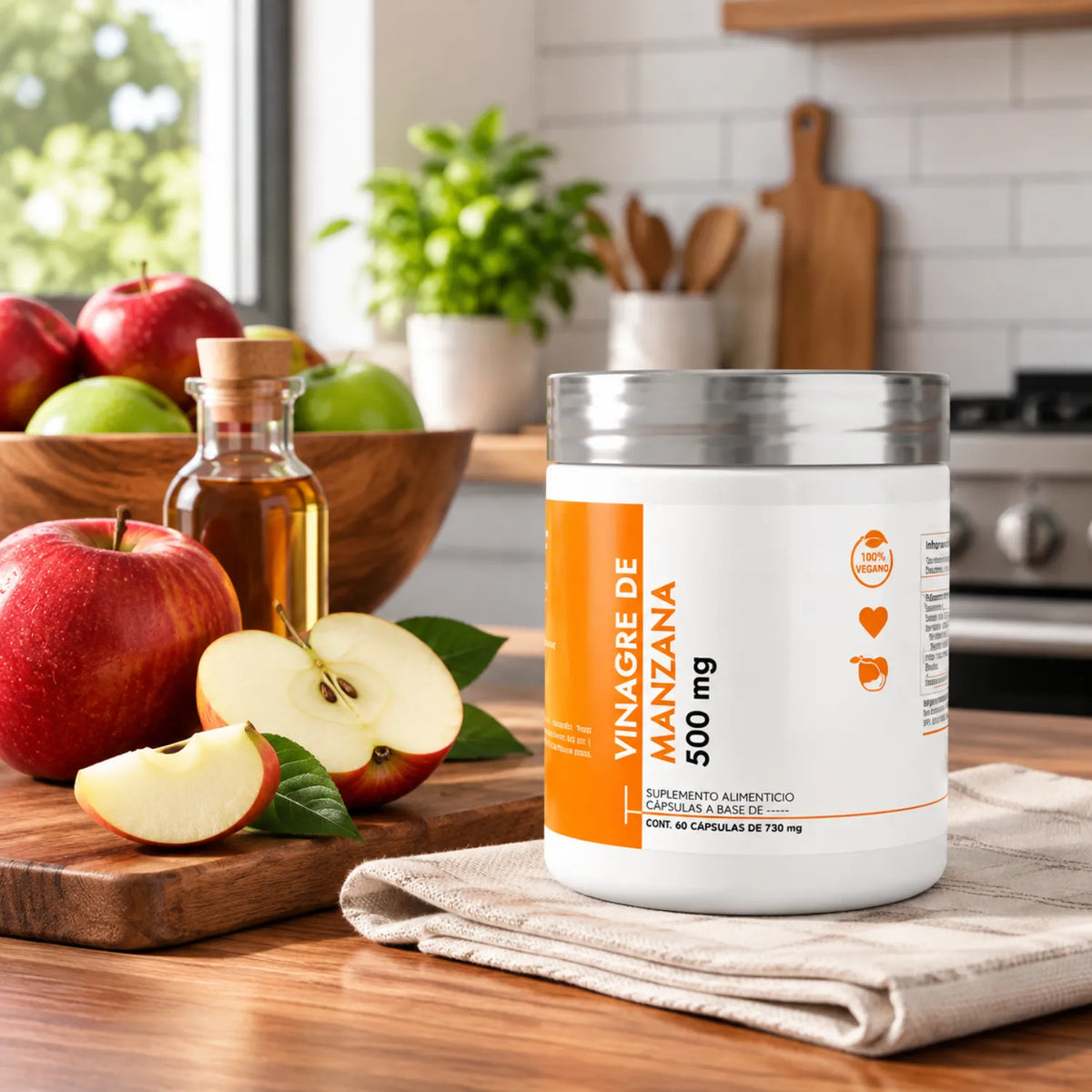 Vitamin Boutique Vinagre de Manzana 540 mg / 60 Cápsulas | Apoyo digestivo y bienestar general | Con extracto de vinagre de manzana | Fórmula práctica en cápsulas | Suplemento alimenticio