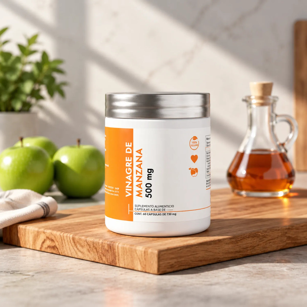 Vitamin Boutique Vinagre de Manzana 540 mg / 60 Cápsulas | Apoyo digestivo y bienestar general | Con extracto de vinagre de manzana | Fórmula práctica en cápsulas | Suplemento alimenticio