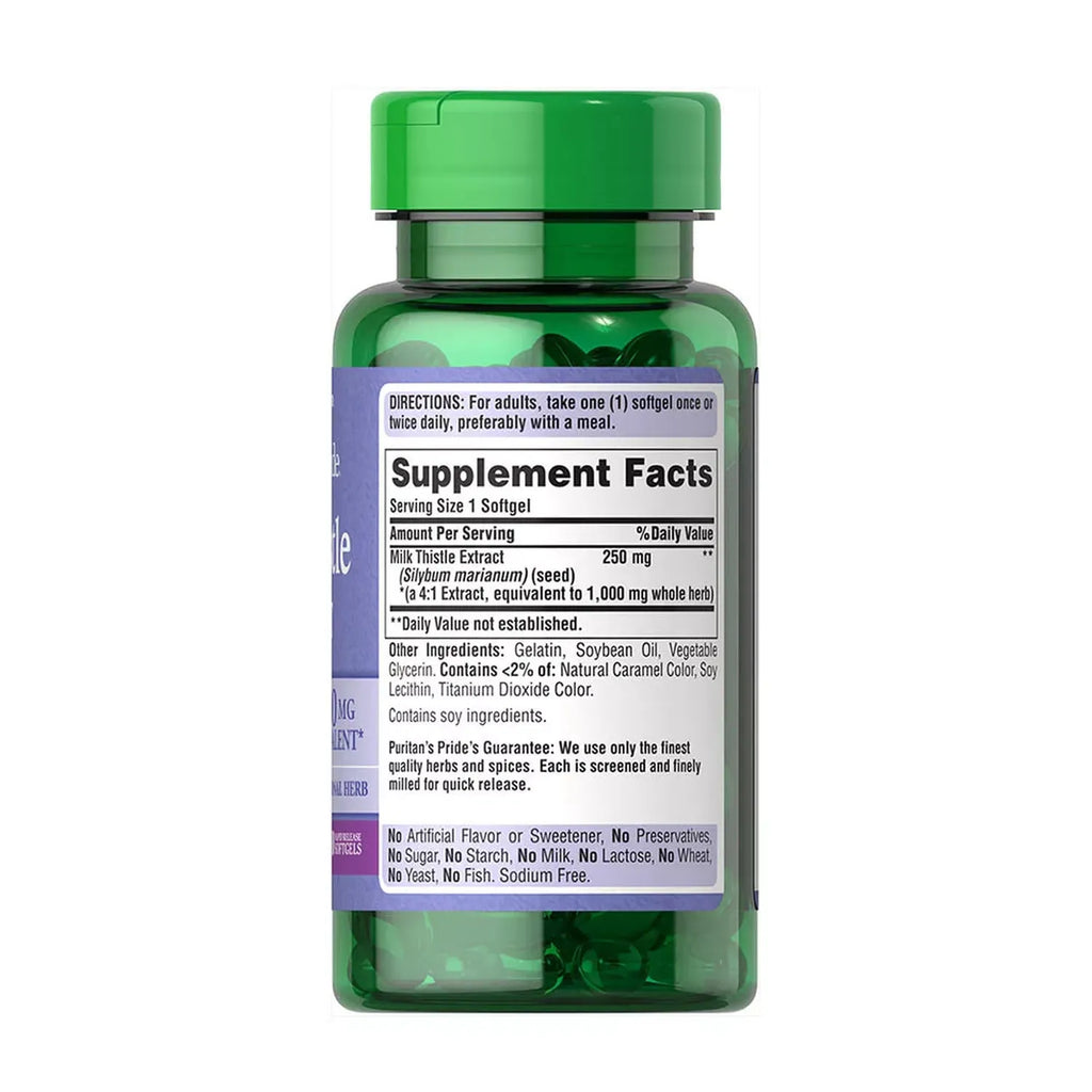 Puritans Pride Extracto de Cardo Mariano 1000mg 90 Cápsulas