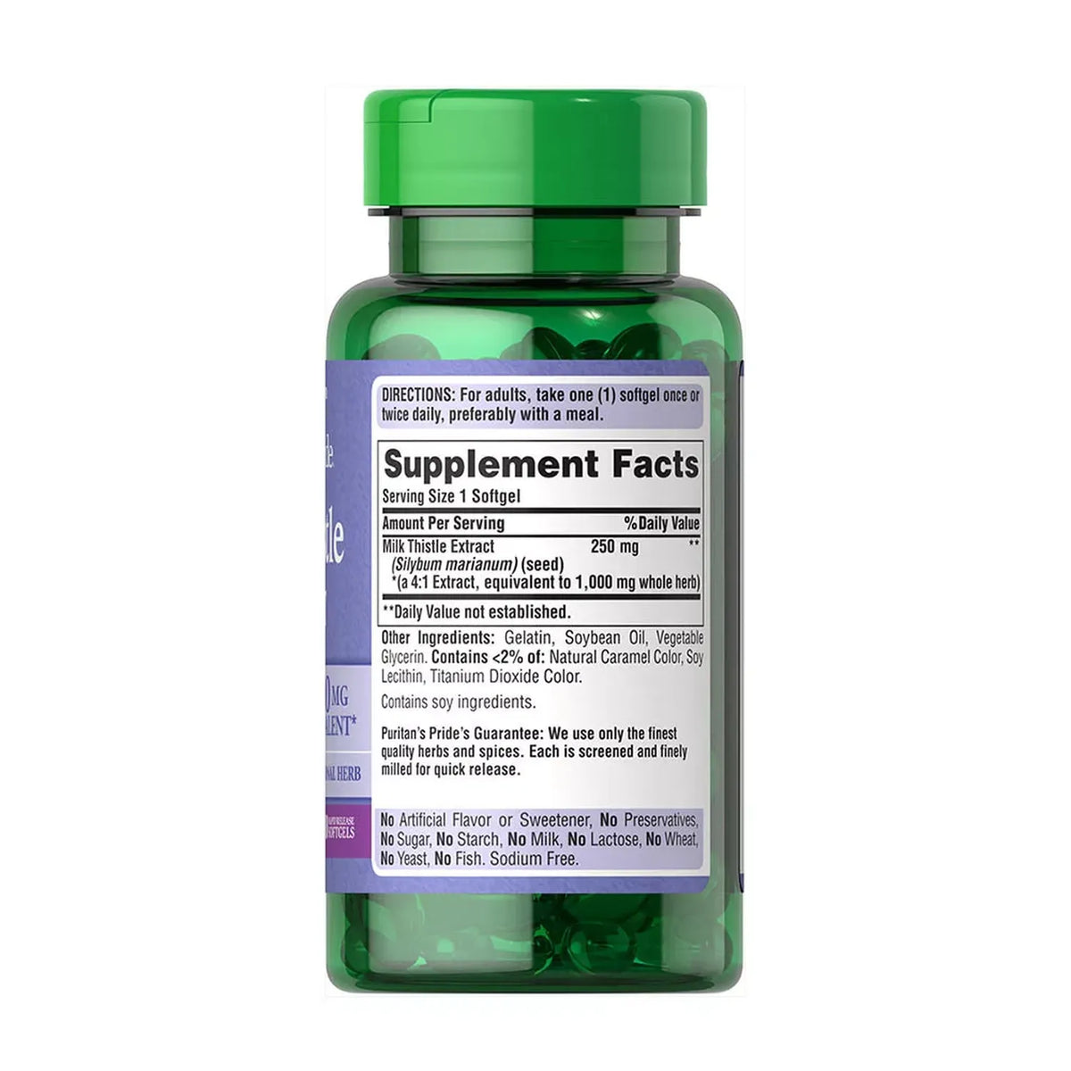 Puritans Pride Extracto de Cardo Mariano 1000mg 90 Cápsulas