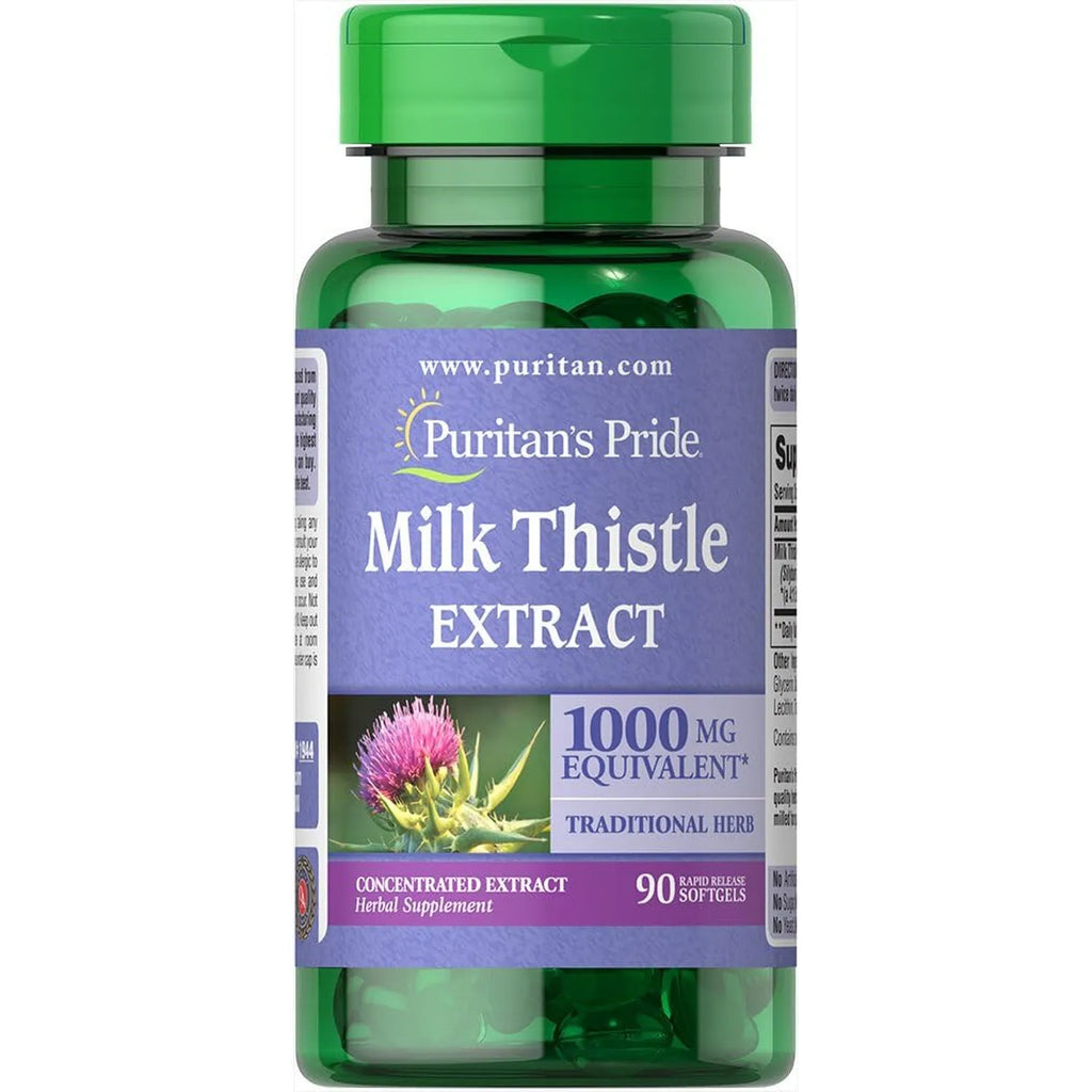 Puritans Pride Extracto de Cardo Mariano 1000mg 90 Cápsulas