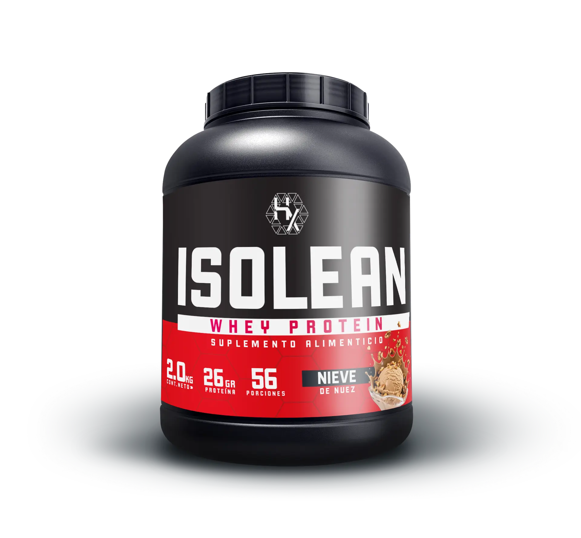 Holix Lab ISOLEAN Whey Protein, 26 g Proteína por Porción, 2 kg, 56 Porciones Sabor Nieve de Nuez.