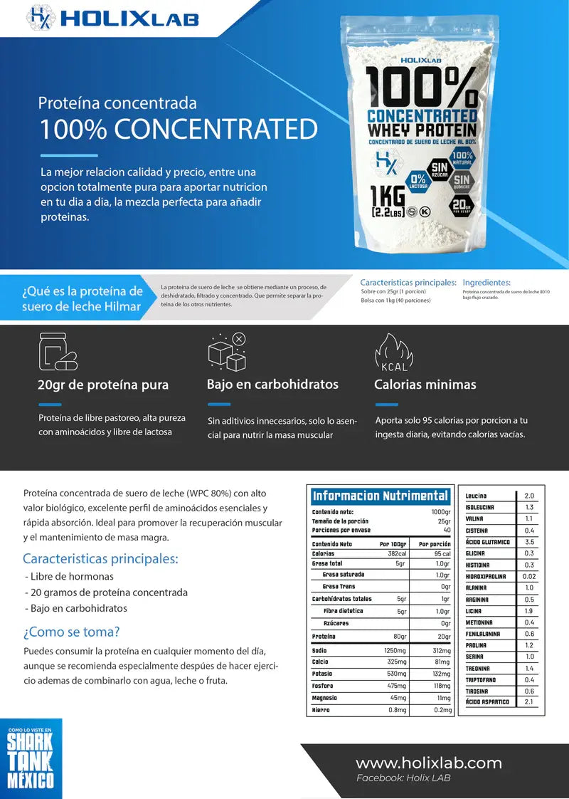 Holixlab Proteína Pura Isolated Whey Protein 1kg 40serv