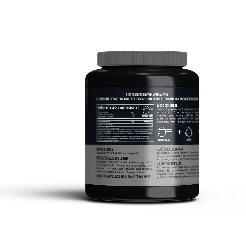 HOLIX LAB - CREATINA MONOHIDRATADA - 500 GRS, RINDE HASTA 100 SERVICIOS