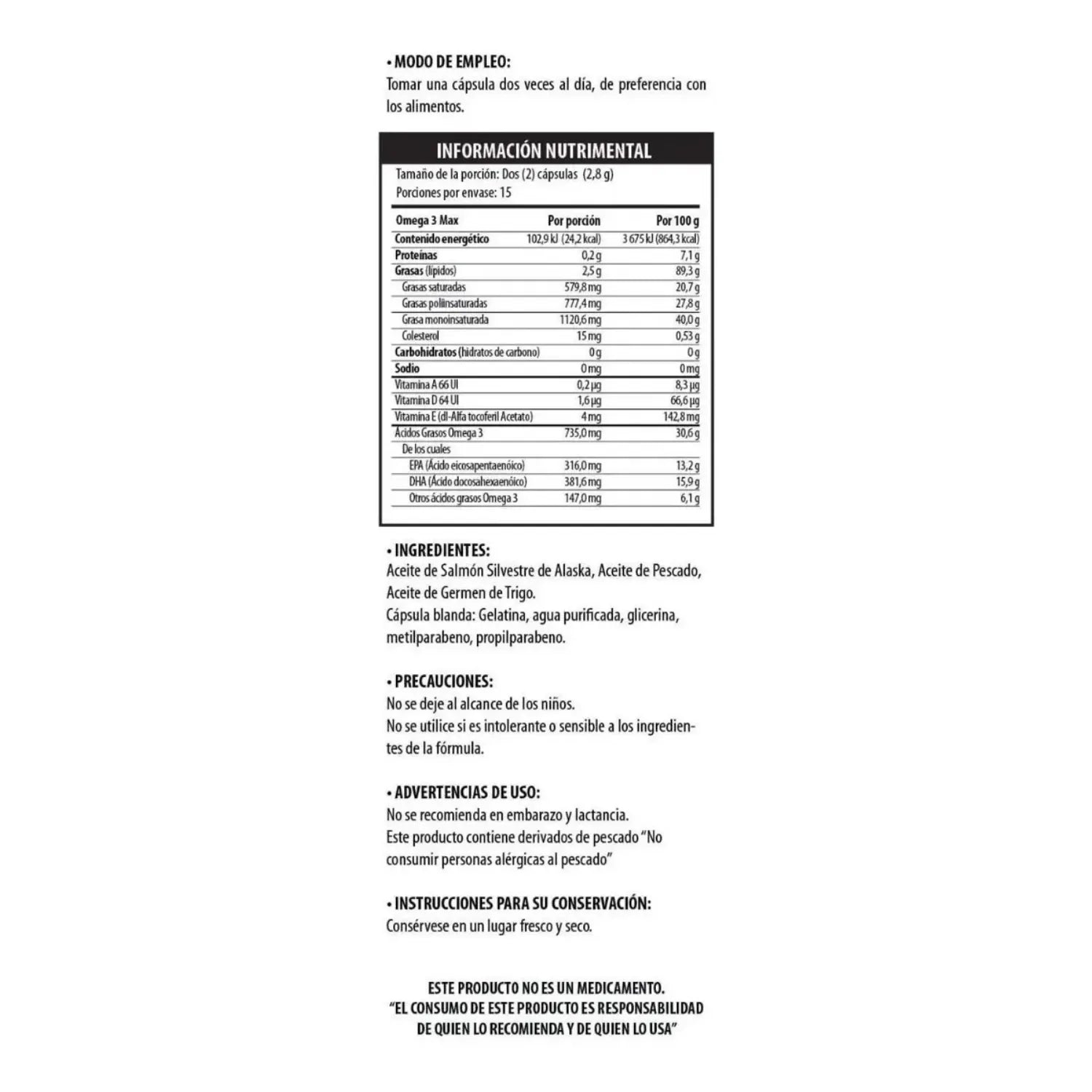 SOLANUM OMEGA 3 SALMÓN DE ALASKA + VITAM A, D, E, 30CAPS SFN