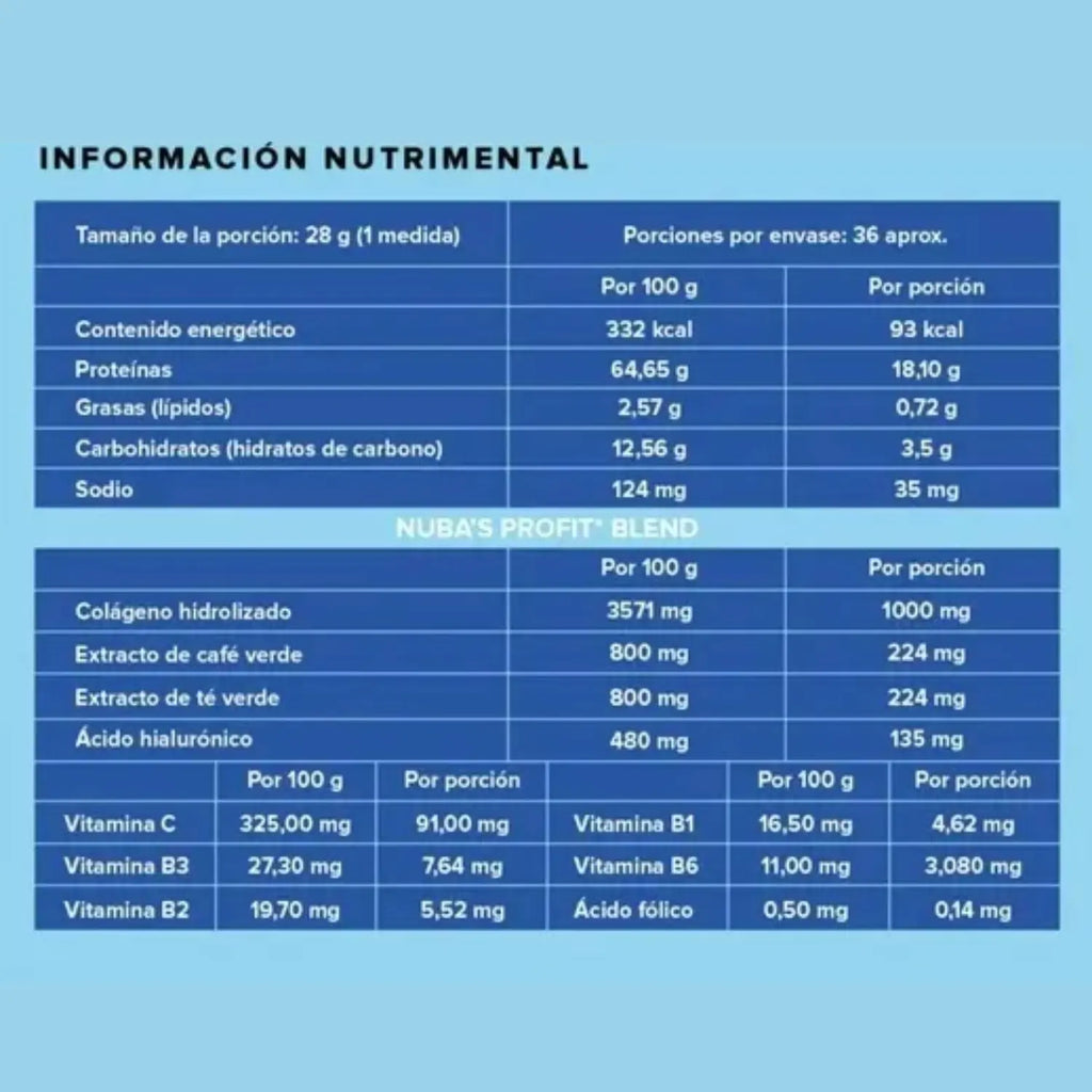 NUBA Proteína Colágeno A.H. Chocolate 1kg