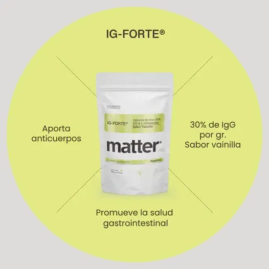 Matter IG-Forte | Calostro Bovino y L-Glutamina | 275 g | Bienestar Digestivo e Inmunológico | Suplemento Alimenticio