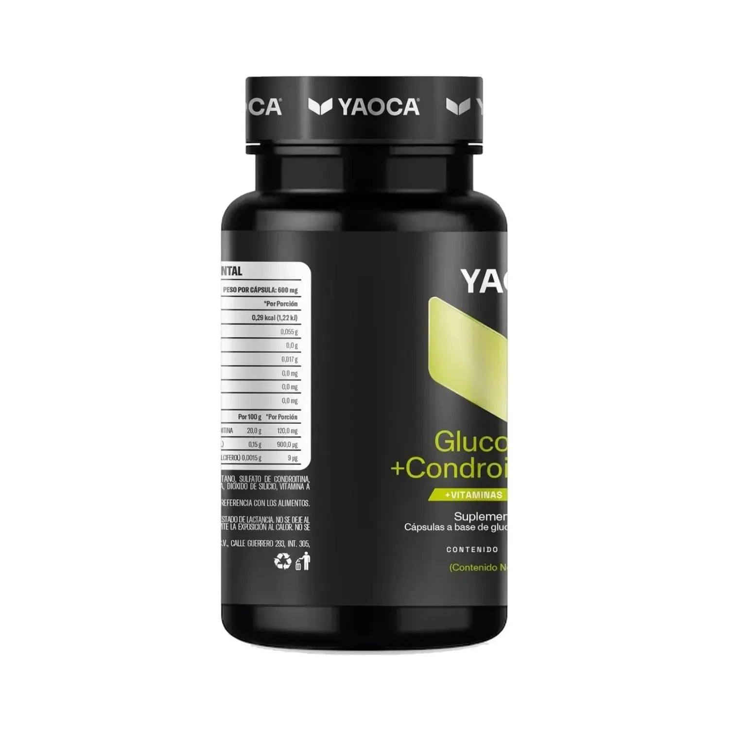Yaoca Glucosamina + Condroitina + MSM Con Vitaminas Y Colágeno 30 Cápsulas